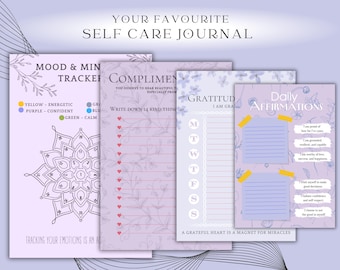 Overthinking Reset  and Self Care  Journal | Anxiety Self Esteem Workbook  Guided Pages | Mood Tracker | Planner Inserts |  Workbook
