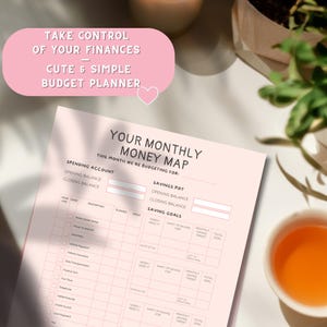 Monthly Budget Planner | Aesthetic Money Tracker PDF | iPad Friendly & Printable