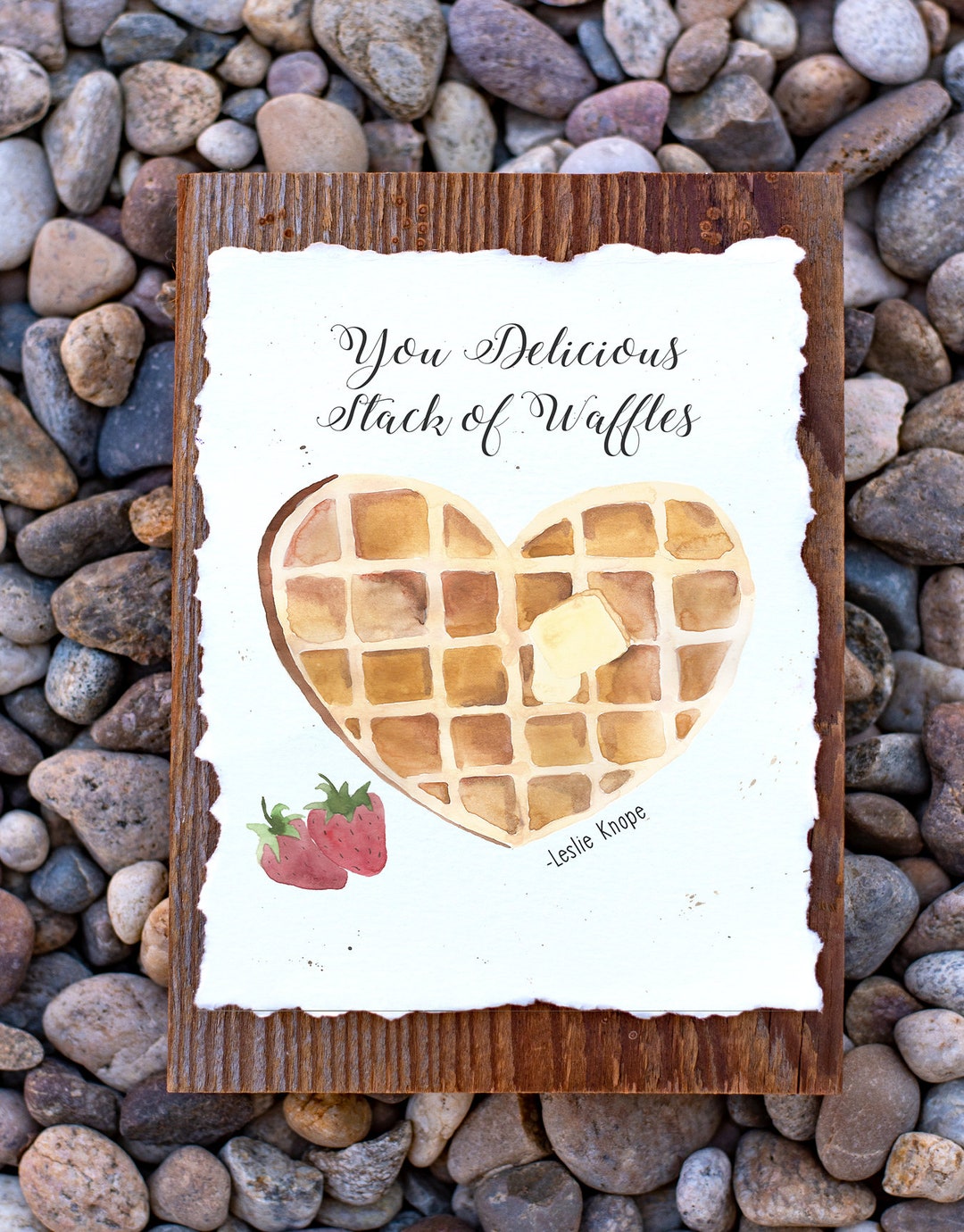 Delicious Stack of Waffles // Watercolor Notecard - Etsy