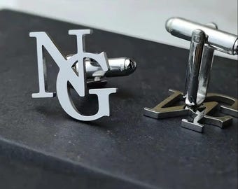 Custom Cufflinks for Men, Personalized Logo or Name Stainless Steel Shirt Buttons, Custom Groomsmen Gifts, Engraved Cufflinks, Wedding Gift