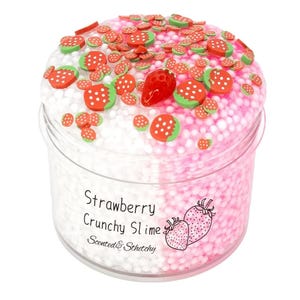Soft 70ml Crystal Slime Strawberry Kiwi Foam Ball Slime Kit Non-Sticky Stress Relief Clear Stocking Stuffer Slime Set Hand Therapy Gift