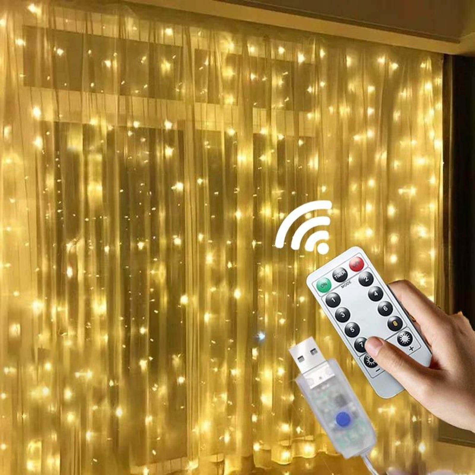 3M LED Curtain Fairy Lights  Icicle String Light for Wedding Christmas Garden Party Home Wall Decor Warm White Garland Gift for her