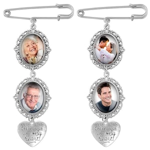 Bridal Bouquet Photo Charm, Pearl Picture Pendant Memorial Keepsake for Wedding or Party Custom Bridal Memorial Charm Bouquet Photo Charm