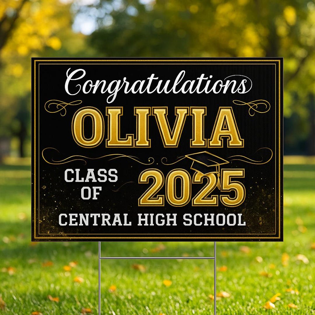 Custom Graduation Lawn Sign – Class of 2025 – Personalized With Name ...