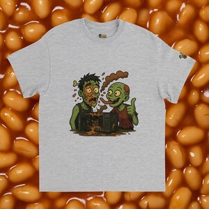 Unisex Undead Zeb & Leb T-Shirt - Hilarious Zombie Cartoon Kitchen Catastrophe Tee - Perfect for Horror Fans