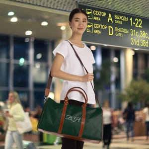Stylish Waterproof Travel Bag, Pthalo Green Weekend Duffle, Gym Bag, Personalized Luggage, Outdoor Adventure Tote, Carry On Overnight Bag