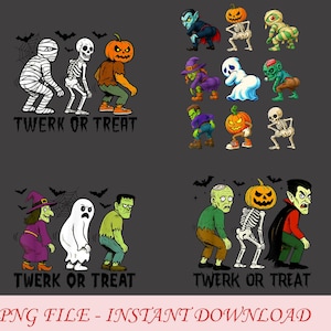Halloween Twerk or Treat Png, Halloween Horror Charaktere Png, Tanzender Mörder Png, Gruselige Saison Png, Süßes oder Saures Png, Halloween-Hemd