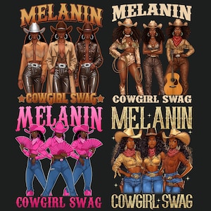 Melanin Cowgirls PNG, African Melanin Cowgirl png, Swag Black History png, Melanin Rodeo Queen Black Cowgirls Png, Black Girl Rodeo png