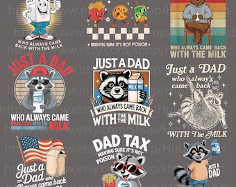 Just A Dad Who Always Came Back With The Milk PNG, Funny Father’s Day PNG, Retro Dad Skeleton Shirt, Gift For Him, Gifts for Dad, Cool Dad