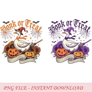 Honk or Treat Halloween Goose PNG, Cute Goose Witchy Halloween Png Design, Fall Shirt Png, Spooky Goose png, Halloween Sublimation Png DF5