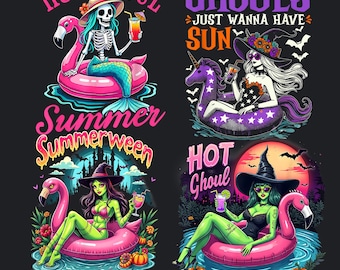 Hot Ghoul Summer PNG, Hot Zombie Girl Halloween in Summer Sublimation, Funny Spooky Retro Horror Beach Design, Spooky Summer Digital PNG