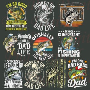 Retro Reel Cool Dad Png, Wishin&#39; I Was Fishin&#39; Png, Fishing Dad Shirt Design Png, Bass Fishing Png, Fathers Day Gift, Dad Birthday Gift Png
