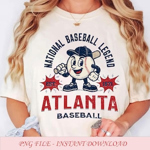 Atlanta Baseball Png,Atlanta baseball digital file,Baseball Digital Download,Baseball png for tshirt,Game day png,Sport png,Gift fan