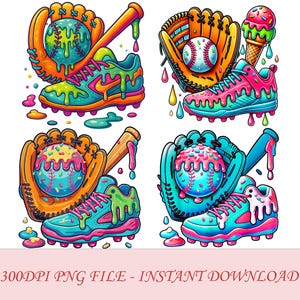 Ice Cream Drip Baseball Stuff Baseball Drip For Boys Graphic PNG, Ice Cream Drip, Baseball game day, Team colors, Digital Download KH8
