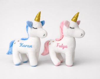 Personalized Unicorn Plush with Name, Custom Stuffed Animal, Baby Shower Gift, Newborn Gift, Nursery Decor, Soft Toy for Kids