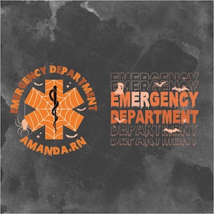 Emergency Department SVG, Personalized Nurse Clipart, Halloween RN Cut File, Digital Download