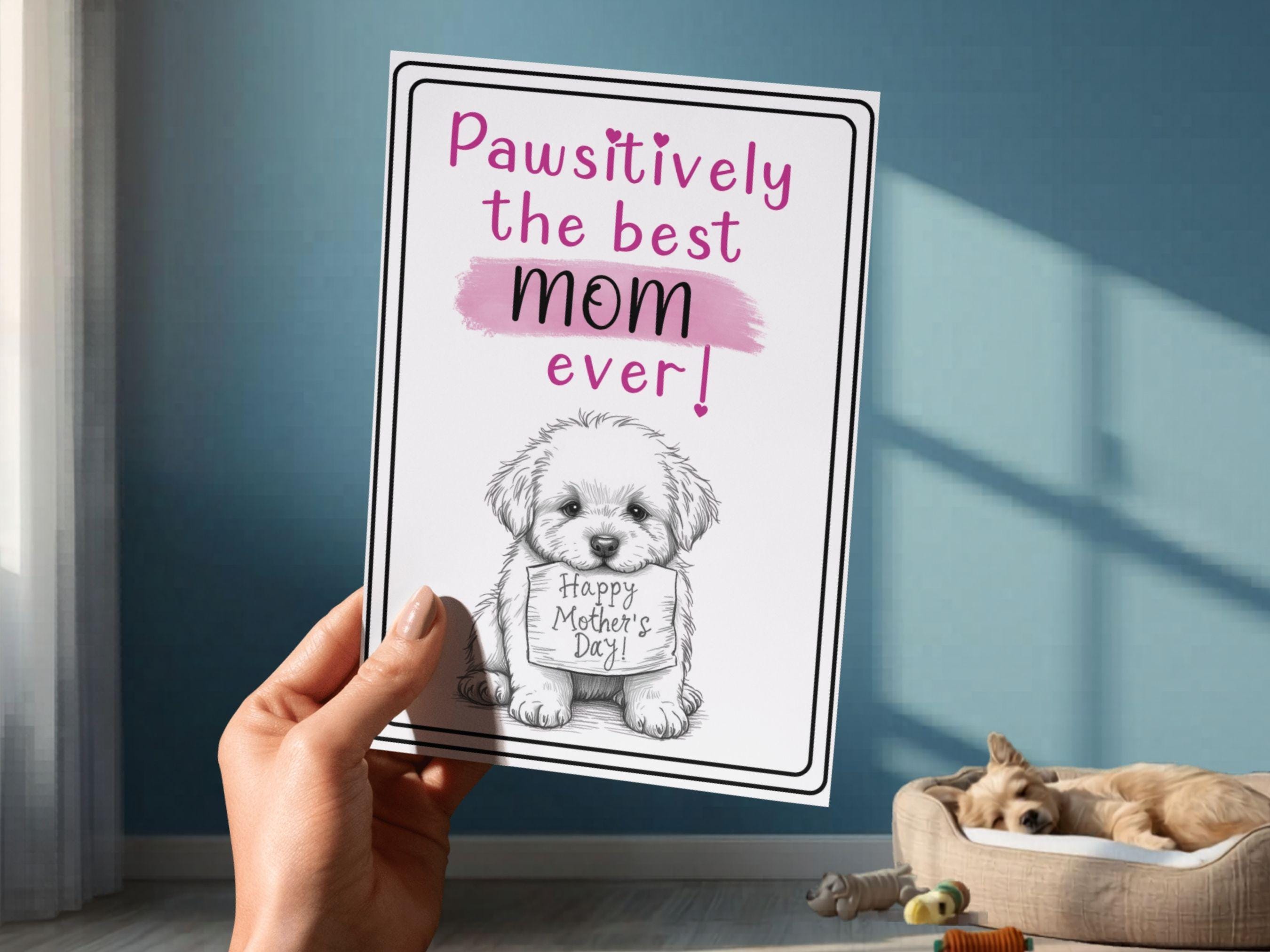 Dog Mom Mother's Day Card Printable, Happy Mother's Day From Dog, Funny ...