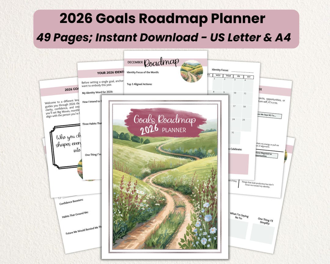 2026 Goals Planner Printable, Goal Setting Workbook and Roadmap, Life ...