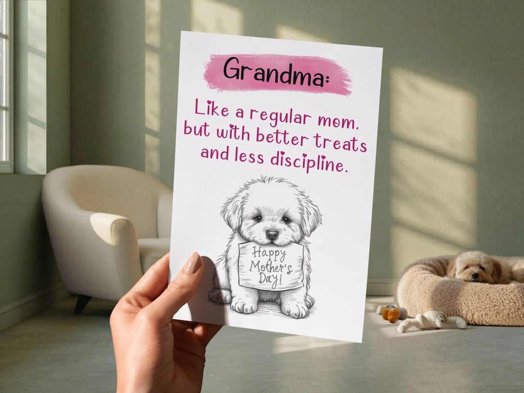 Dog Grandma Mother's Day Card Printable, Happy Mother's Day to Grandma ...