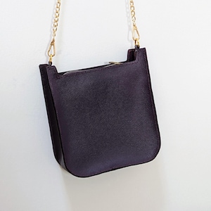 Purple Leather Crossbody Bag: Equestrian Style Shoulder Bag
