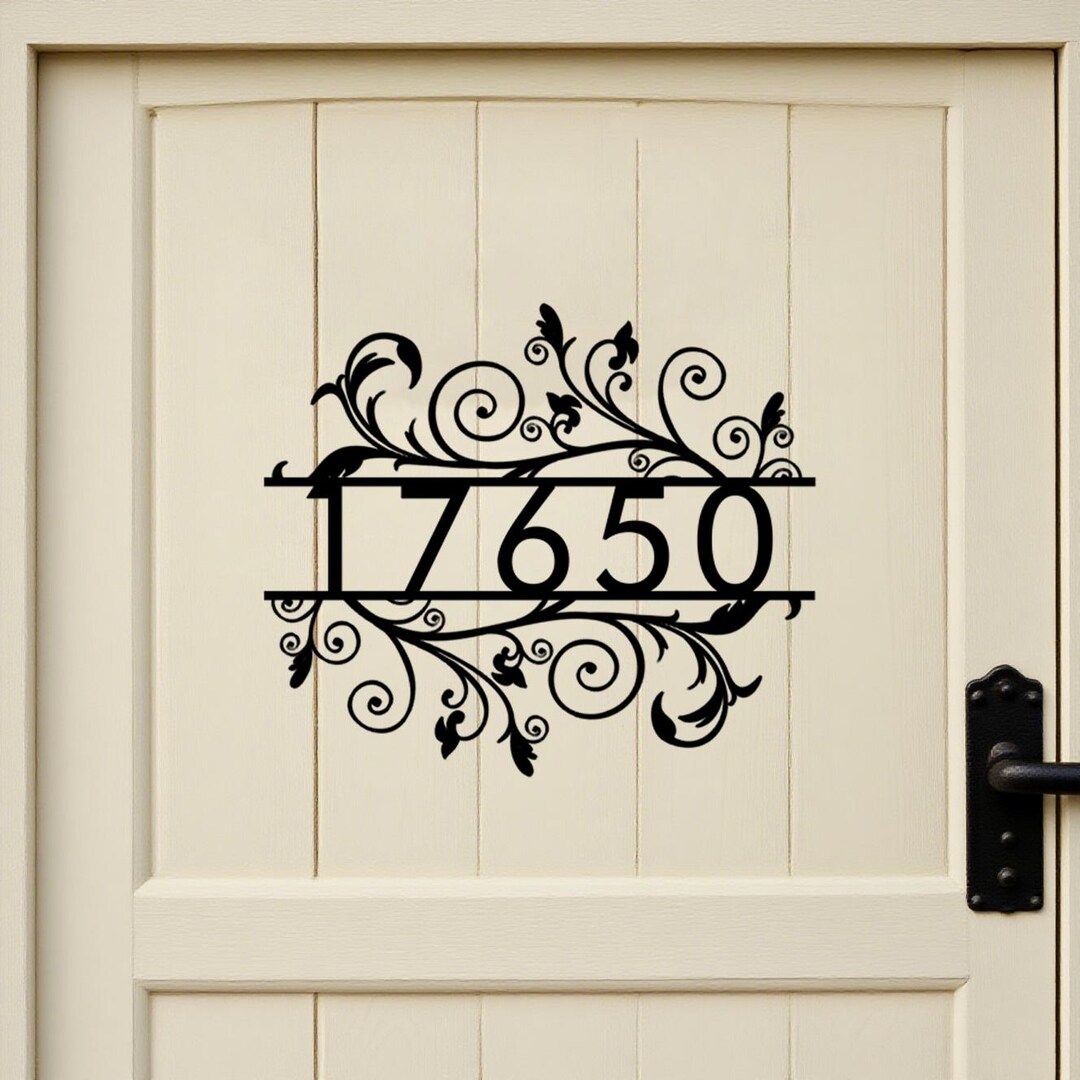 Black Metal Door Address Sign,artistic Wall Hanging Ornament,retro Home ...