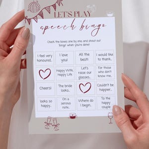 80 Tarjetas de Bingo para Bodas / Edición Discurso de Boda / Juegos Divertidos para Recepción / Minimalista, Colorido, Moderno / Listo para Imprimir