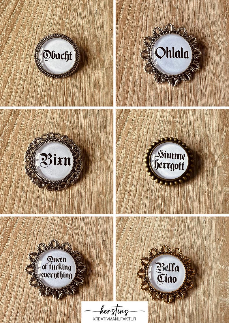 Trachten Broschen aus Metall, Pins, Wiesn Anstecker für Dirndl & Lederhose, Hüte, Caps, Westen, Oktoberfest Accessoire, Junggesellenabschied bild 4