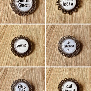 Trachten Broschen aus Metall, Pins, Wiesn Anstecker für Dirndl & Lederhose, Hüte, Caps, Westen, Oktoberfest Accessoire, Junggesellenabschied bild 6