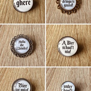 Trachten Broschen aus Metall, Pins, Wiesn Anstecker für Dirndl & Lederhose, Hüte, Caps, Westen, Oktoberfest Accessoire, Junggesellenabschied bild 3