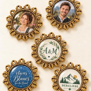 Personalisierter Anstecker mit eigenem Bild oder Logo – Individuelle Metall Brosche für Hochzeit, Verein, Firma, Jubiläum, Gastgeschenk