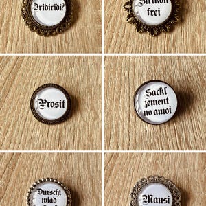 Trachten Broschen aus Metall, Pins, Wiesn Anstecker für Dirndl & Lederhose, Hüte, Caps, Westen, Oktoberfest Accessoire, Junggesellenabschied bild 5