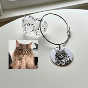 Llavero personalizado de piel de gato, recuerdo para mascotas, regalo para la pérdida de una mascota, regalo personalizado para amantes de los gatos, regalo de Navidad, el mejor regalo, recuerdo para gatos.
