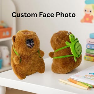 Custom Photo Capybara Plush Keychain, Capybara Gift, Cute Birthday Gift for Kids & Friends, Cute Bag Charm Accessory, Funny Gift