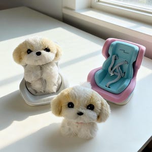 Handgemaakte hondenknuffel met babyzitje, hondenreplica, cadeau voor kinderen, minidecor, verjaardagscadeau, kerstcadeau, beste cadeau, hond moeder, hond vader