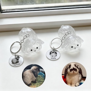Bunny Hair Keychain, Custom Engraved Pet Charm, Rabbit Fur Keepsake, Gift for Rabbit Lovers, Pet Fur Keepsake, Pet Loss Gift, Easter Gift image 17