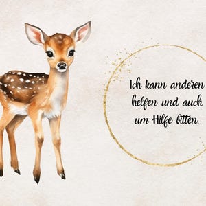Affirmationskarten für Kinder, Waldtiere, Mutmach-Karten