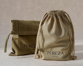 50pcs Colorful Pure Cotton bag with two strings: Custom Logo Handmade Dust Bags CM-01