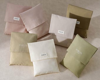 50pcs Soft Cooling Cotton Envelope Pouch, Clothes Packaging Bag,  Custom Logo gift Packaging, CC-01