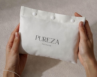 50pcs 8OZ canvas custom makeup bag personalized cotton pouch party favor bags CA-01