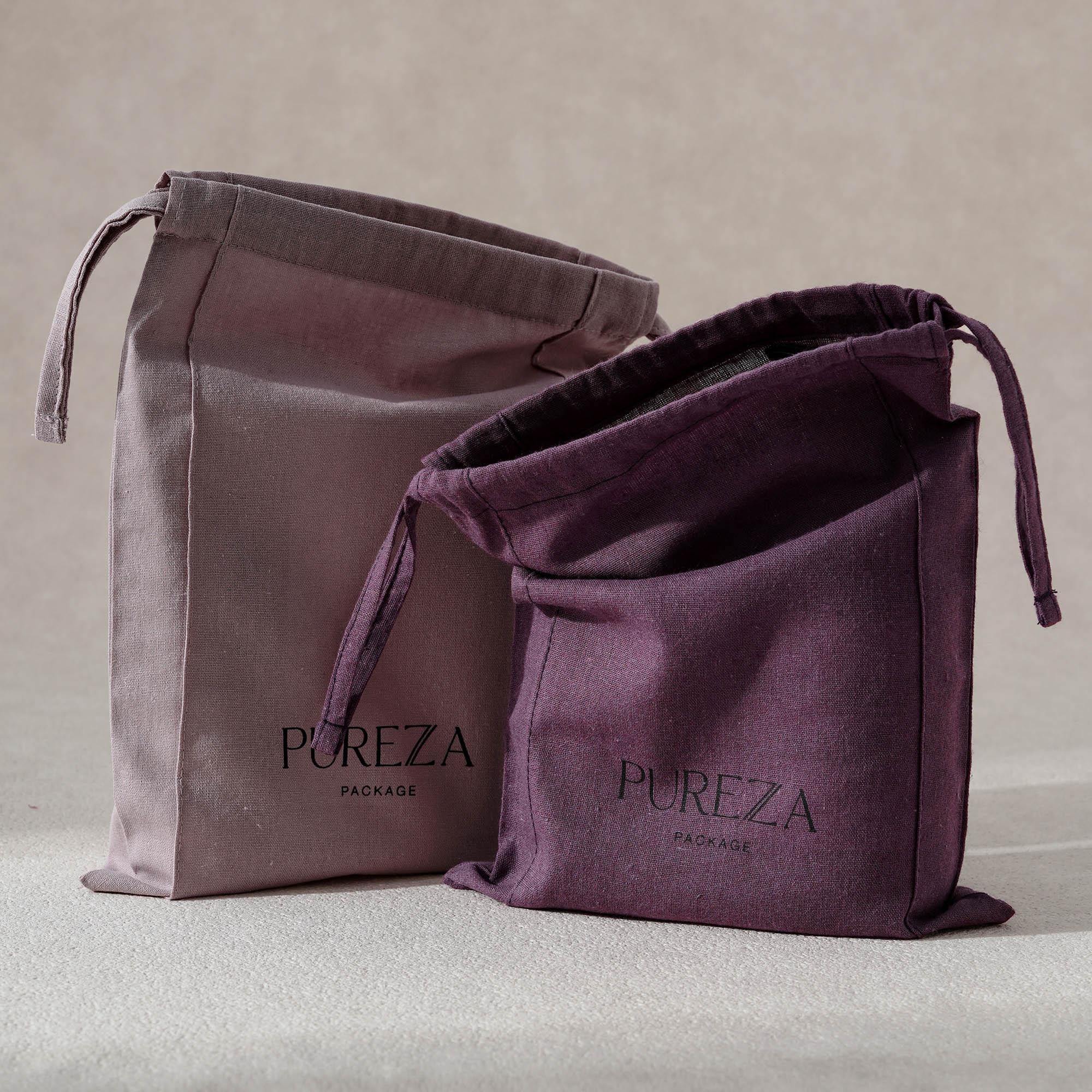 Two String Small Bag 50pcs Pure Cotton Purple Bag With Two Strings: Custom Logo & Size, Dust ...