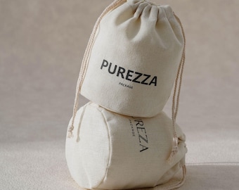 50pcs Cotton-Polyester drawstring Dust Bags with a Round Bottom: Custom Logo Gift Packaging LIN-02