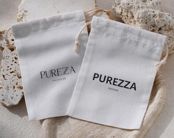 50pcs Cotton-Polyester Drawstring Bag: Custom Logo & size, Jewelry pouch dust bag A4-02