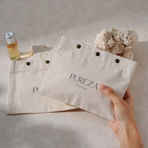 50pcs Thick Cotton Envelope Dust Bags: Custom Logo and size with snap B3-01 image 3