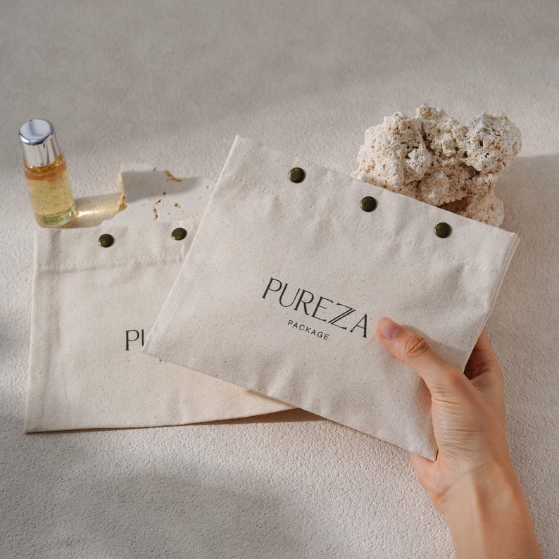50pcs Thick Cotton Envelope Dust Bags: Custom Logo and size with snap B3-01 image 3