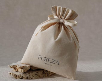 50pcs Beige Cotton Drawstring Bag: Custom Logo & Size Accessories Dust Cover Bags BC-01