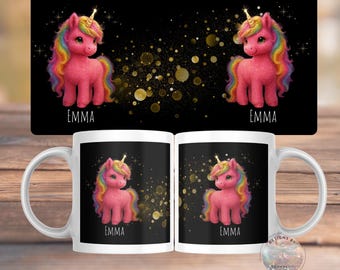 Personalized Unicorn Mug | Pink Unicorn with Name | Magical Gift for Kids & Girls