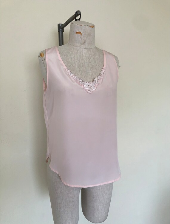 80’s Camisole Top Vintage Light Peach Pink Sleeve… - image 6