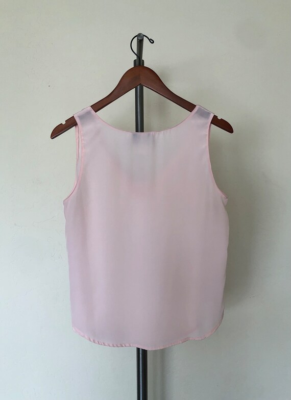 80’s Camisole Top Vintage Light Peach Pink Sleeve… - image 10