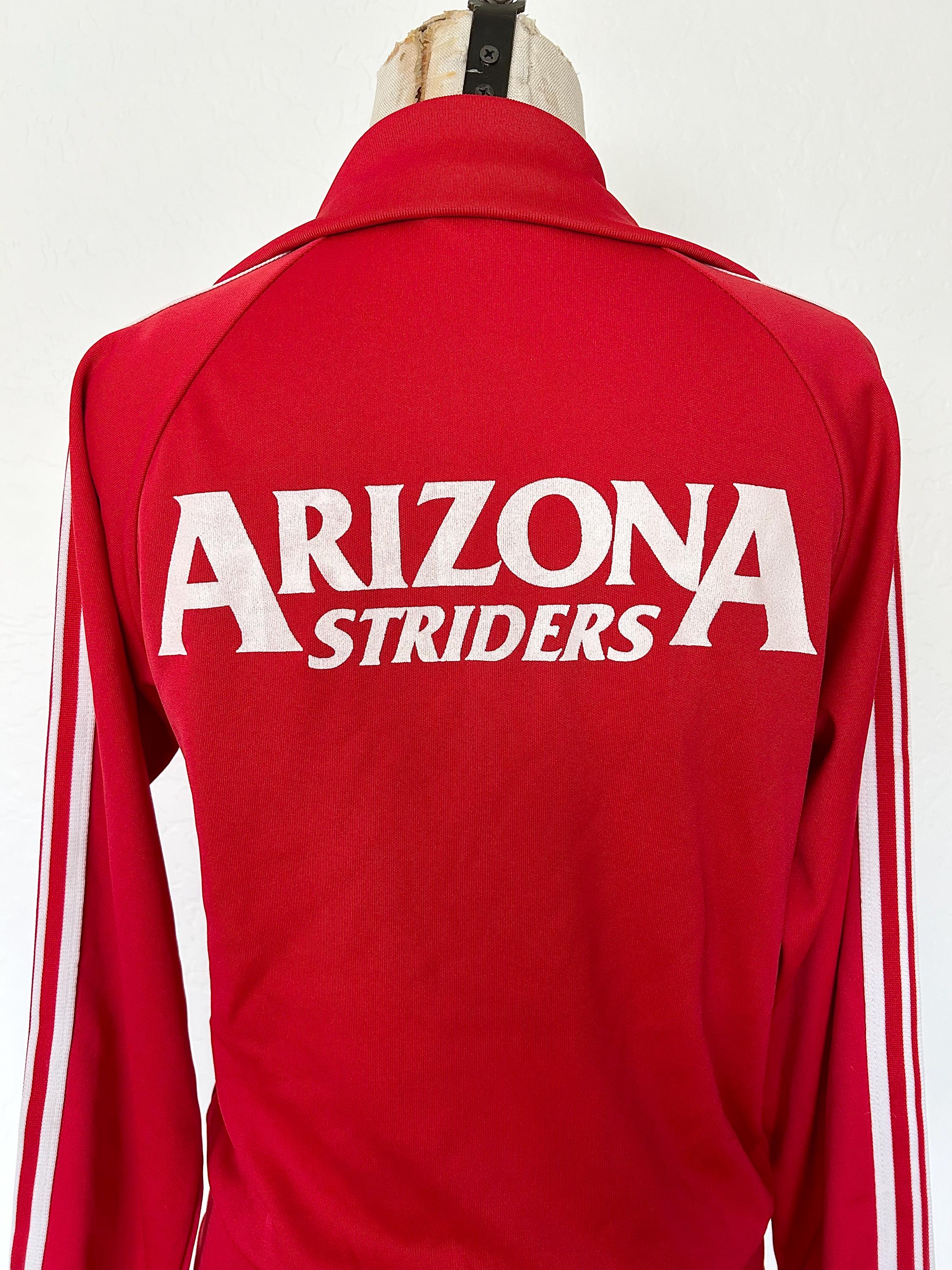 Vintage 80s Red Track Jacket – Arizona Striders, White Stripes