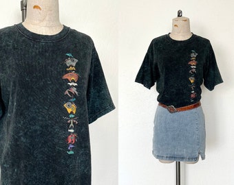 Vintage T-Shirt Unisex 90's Southwestern Graphic Print Turquoise Stone Washed  Crew Neck Tee - M